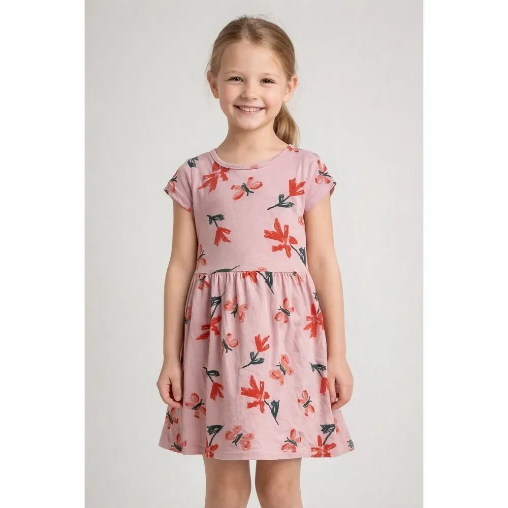 Carter’s Girls Floral Pink Dress Size 7 Cotton